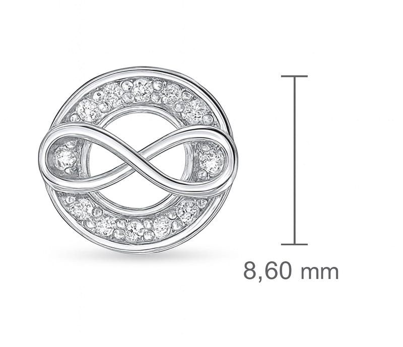 Kolczyki kółeczka z cyrkoniami z nieskończonością