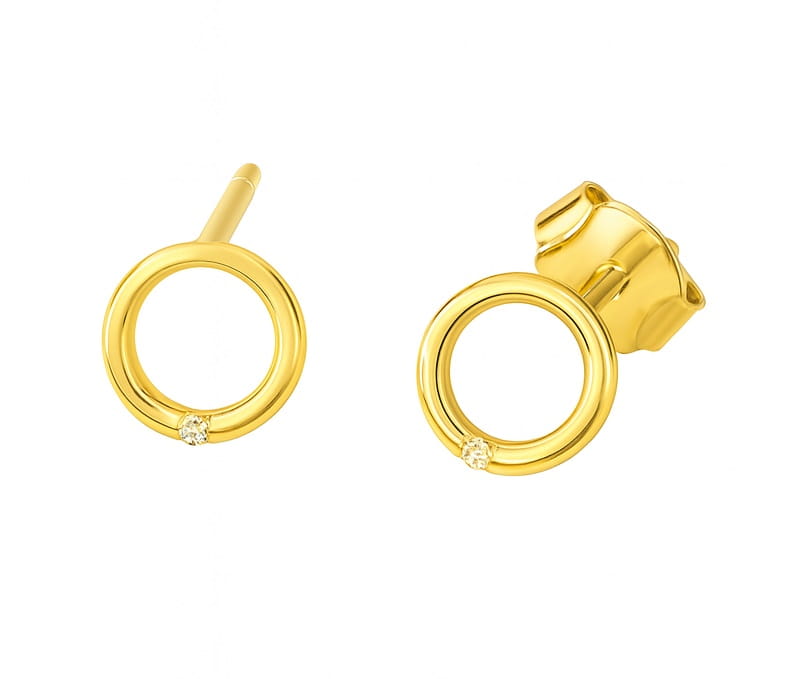 Kolczyki kółeczka z cyrkonią