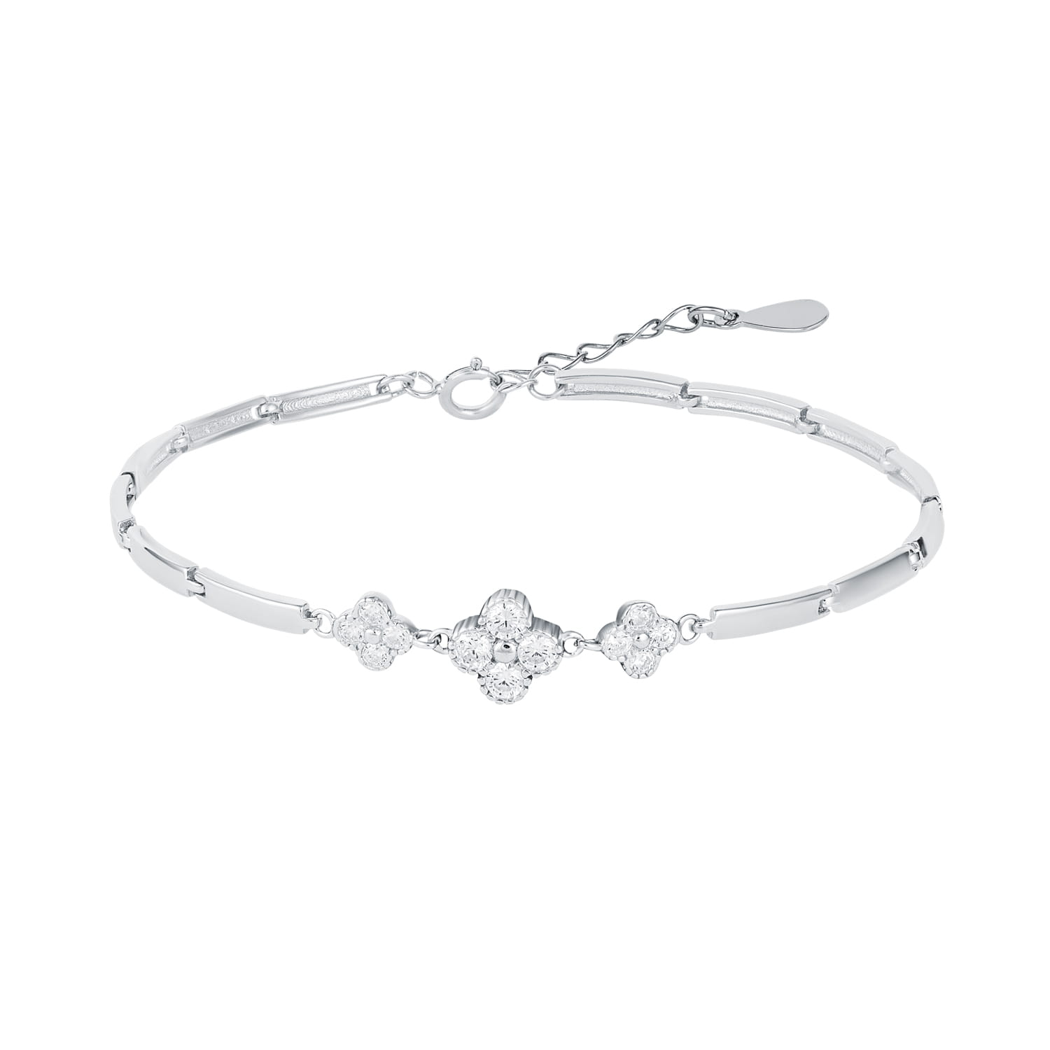 Bransoletka kwiatki z cyrkoniami