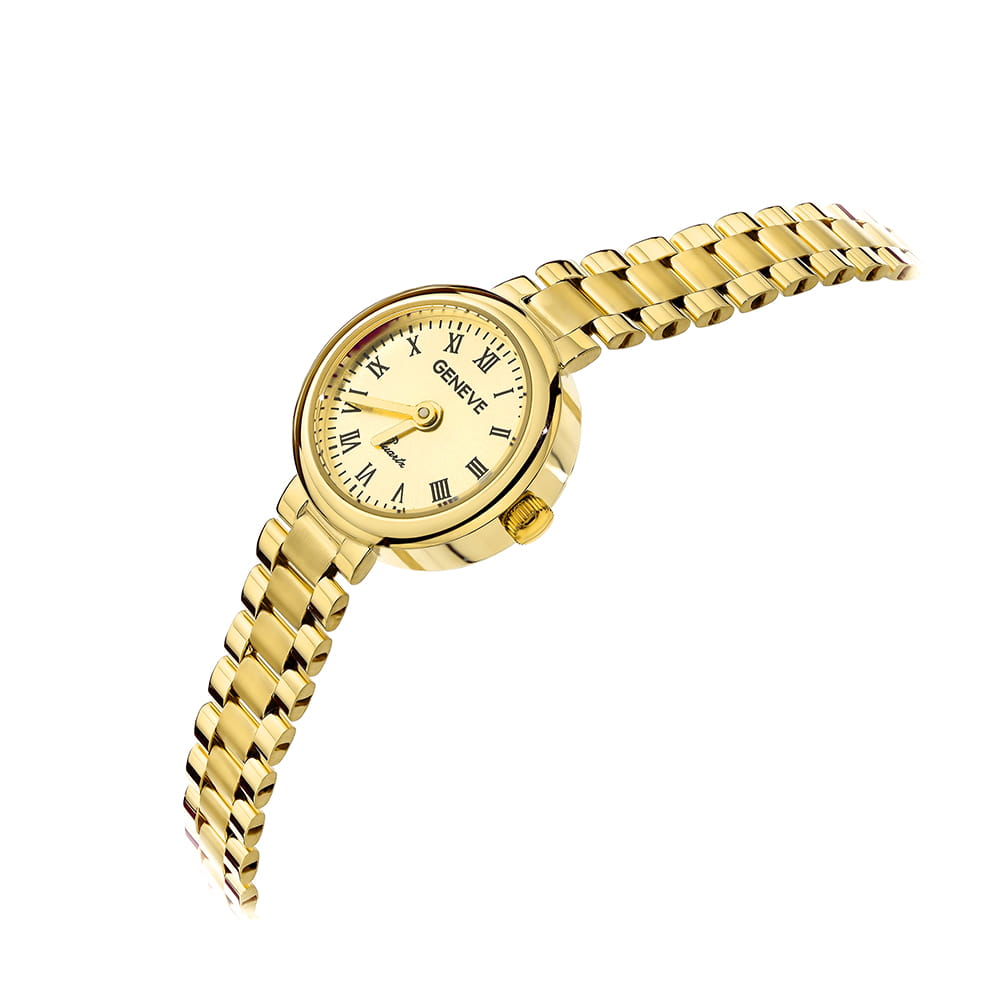 Zegarek złoty z okrągłą tarczą XIII