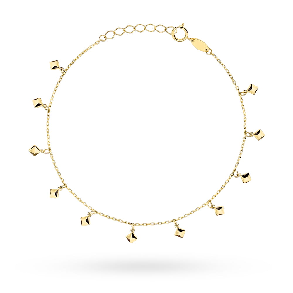 Bransoletka złota z wiszącymi rombami