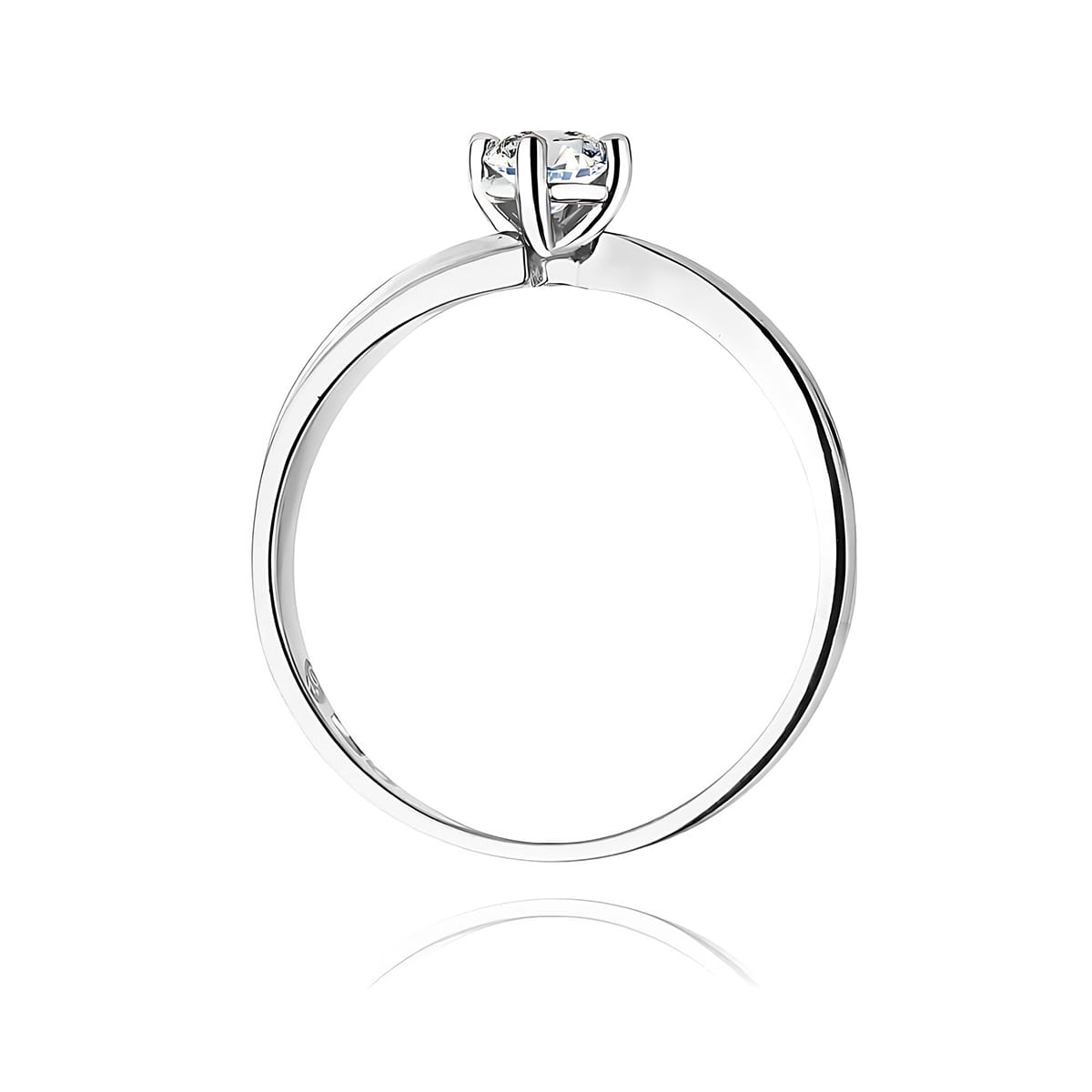 Pierścionek z brylantem 0,25 ct z białego złota