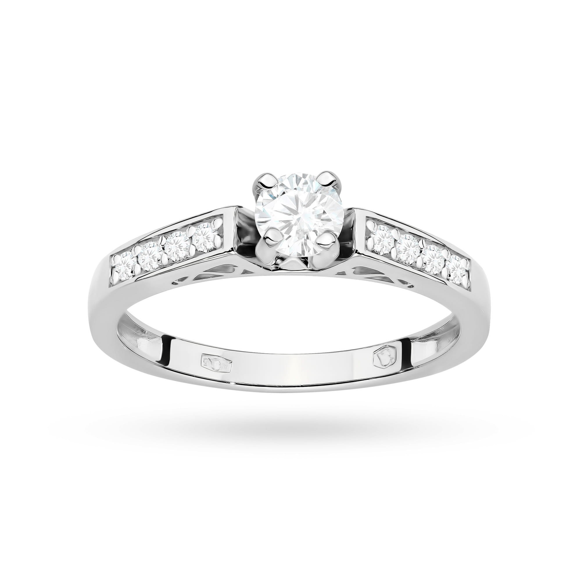 Pierścionek z białego złota z brylantem laboratoryjnym 0,30 ct