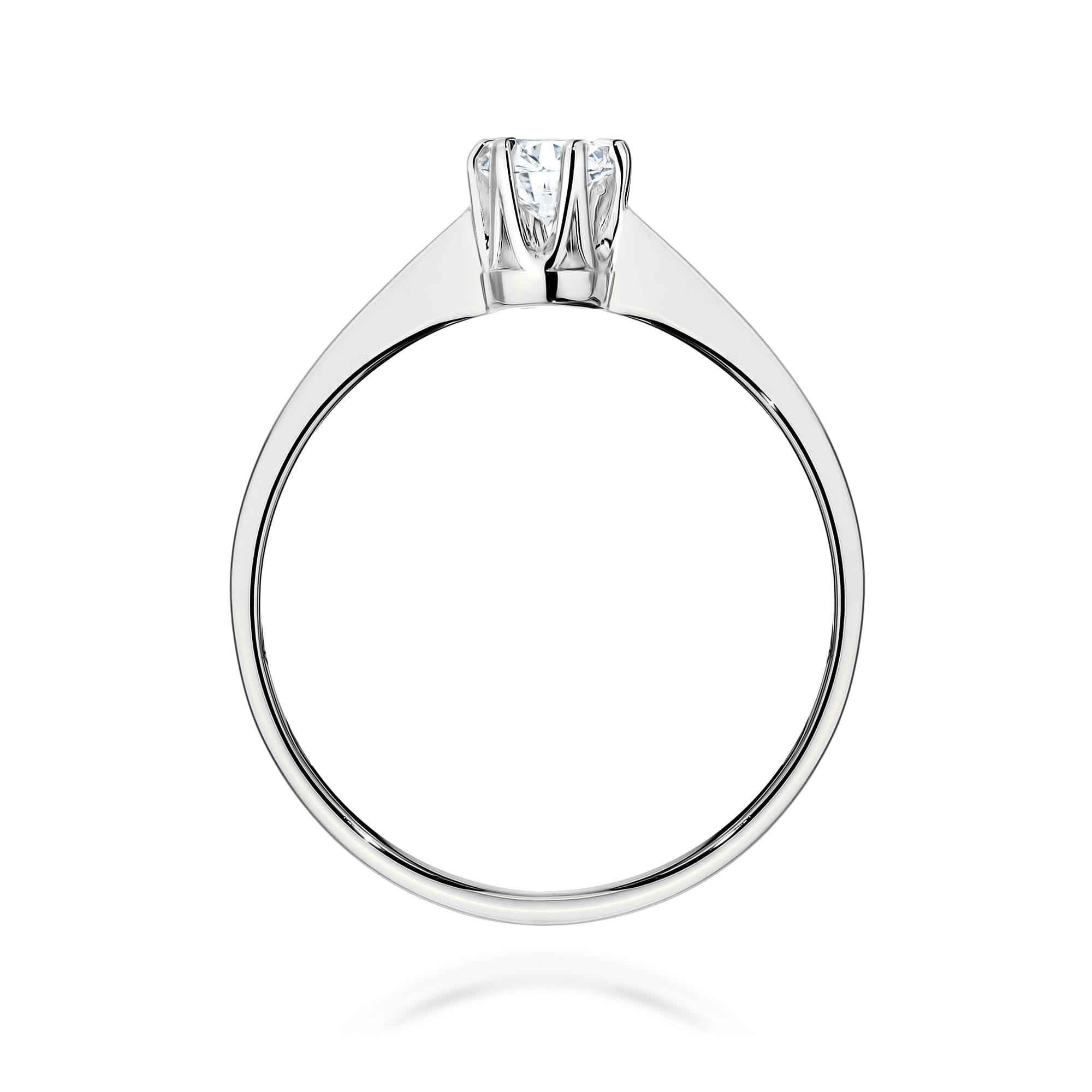 Pierścionek z białego złota z brylantem laboratoryjnym 0,20 ct