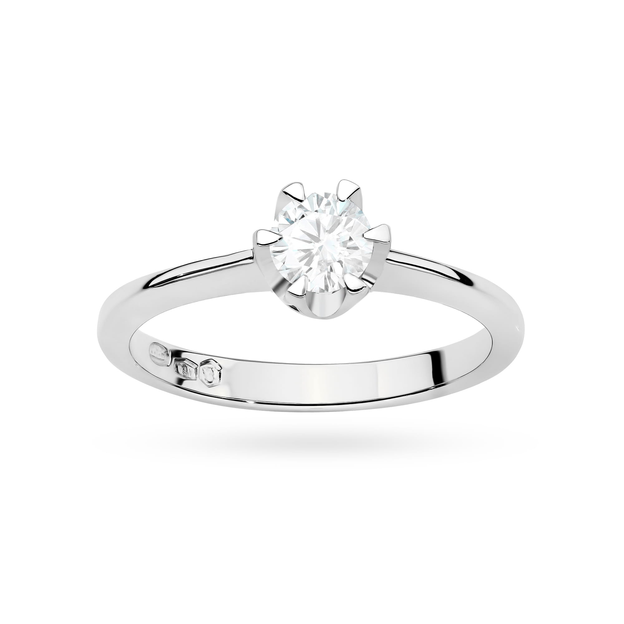 Pierścionek z białego złota z brylantem laboratoryjnym 0,70 ct