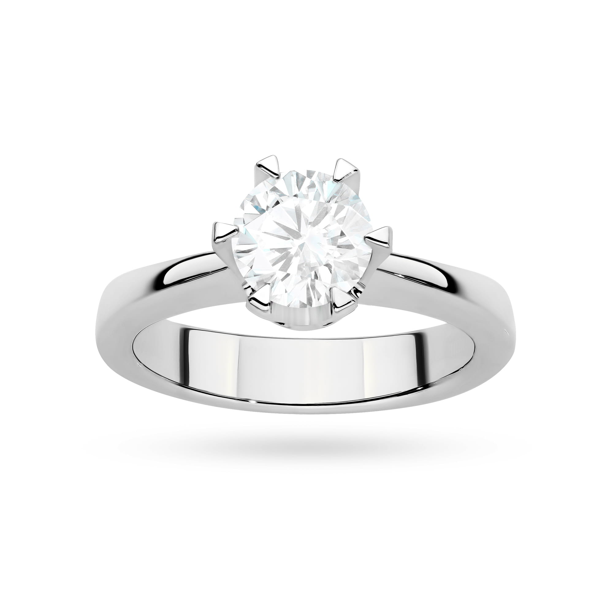 Pierścionek z białego złota z brylantem laboratoryjnym 1,00 ct