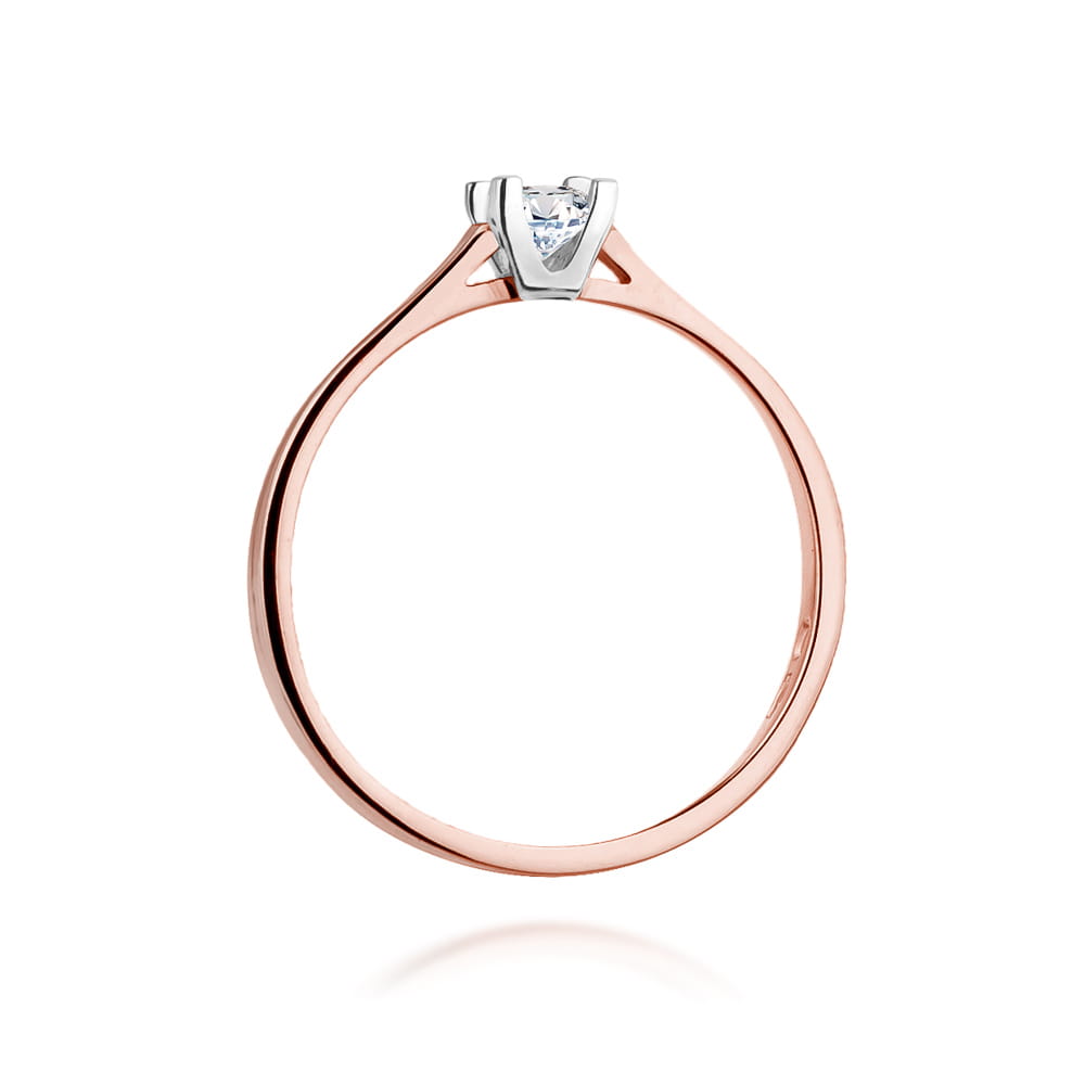 Pierścionek klasyczny Diament 0,09ct różowe złoto