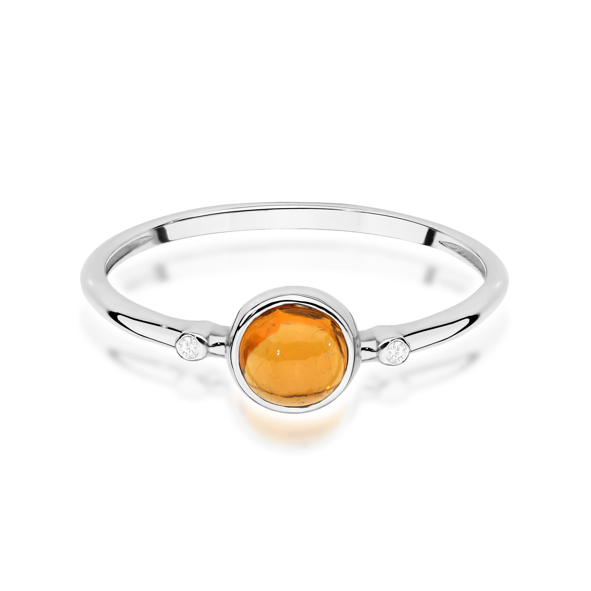 Pierścionek z żółtym Turmalinem 0,60ct białe złoto