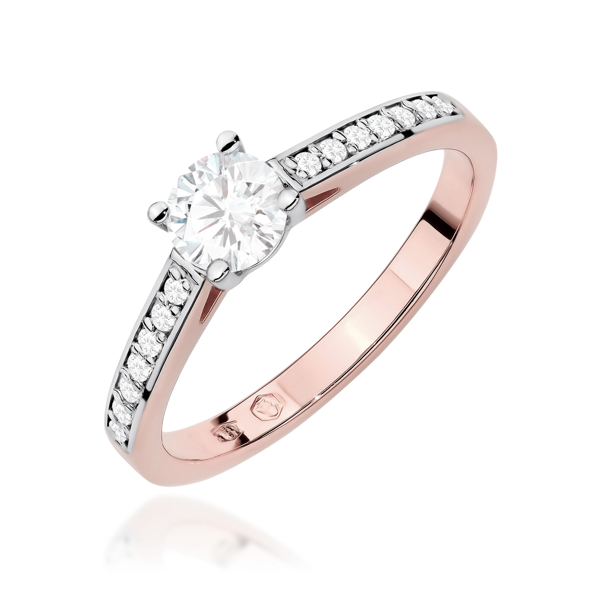 Pierścionek Diament Laboratoryjny 0,50ct różowe złoto