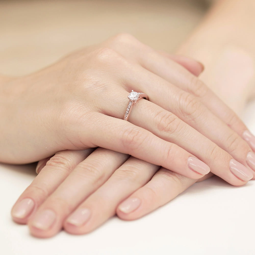 Pierścionek Diament Laboratoryjny 0,50ct różowe złoto