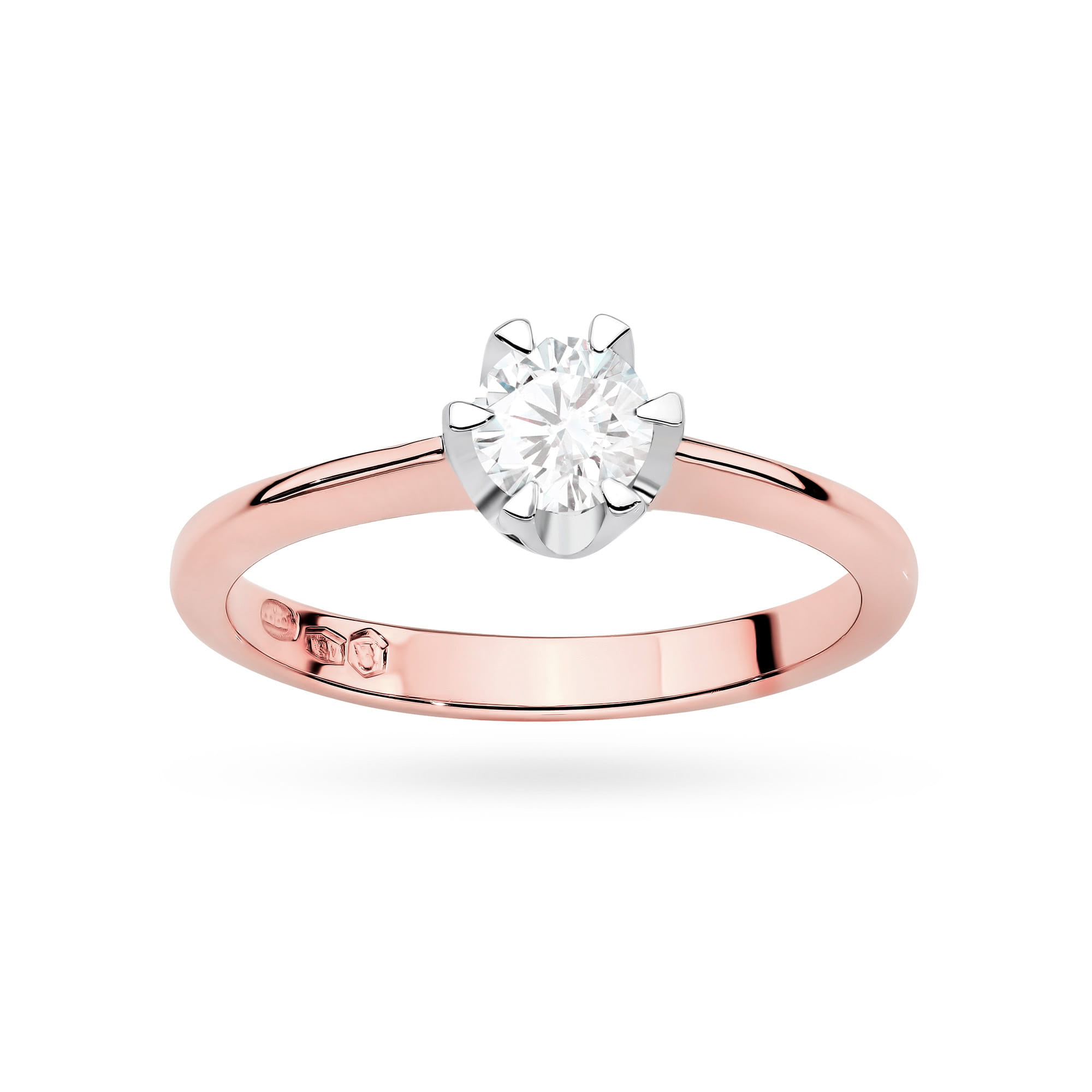 Pierścionek W0220 Diament Laboratoryjny 0,70ct różowe złoto