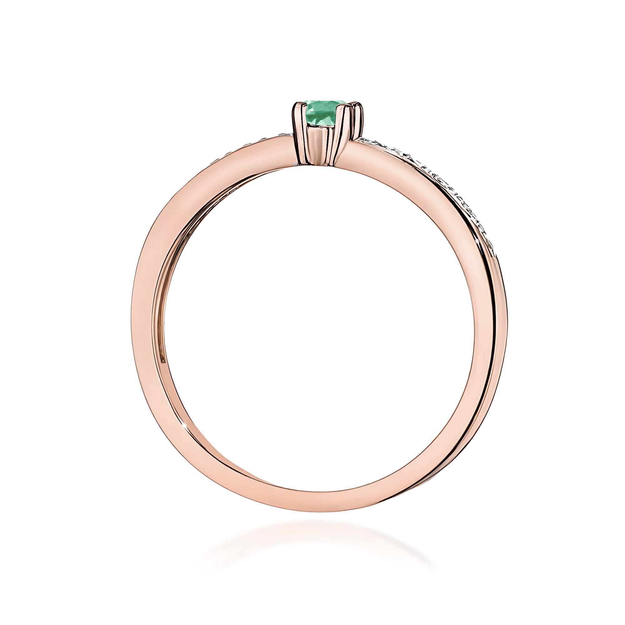 Pierścionek Szmaragd 0,15ct różowe złoto