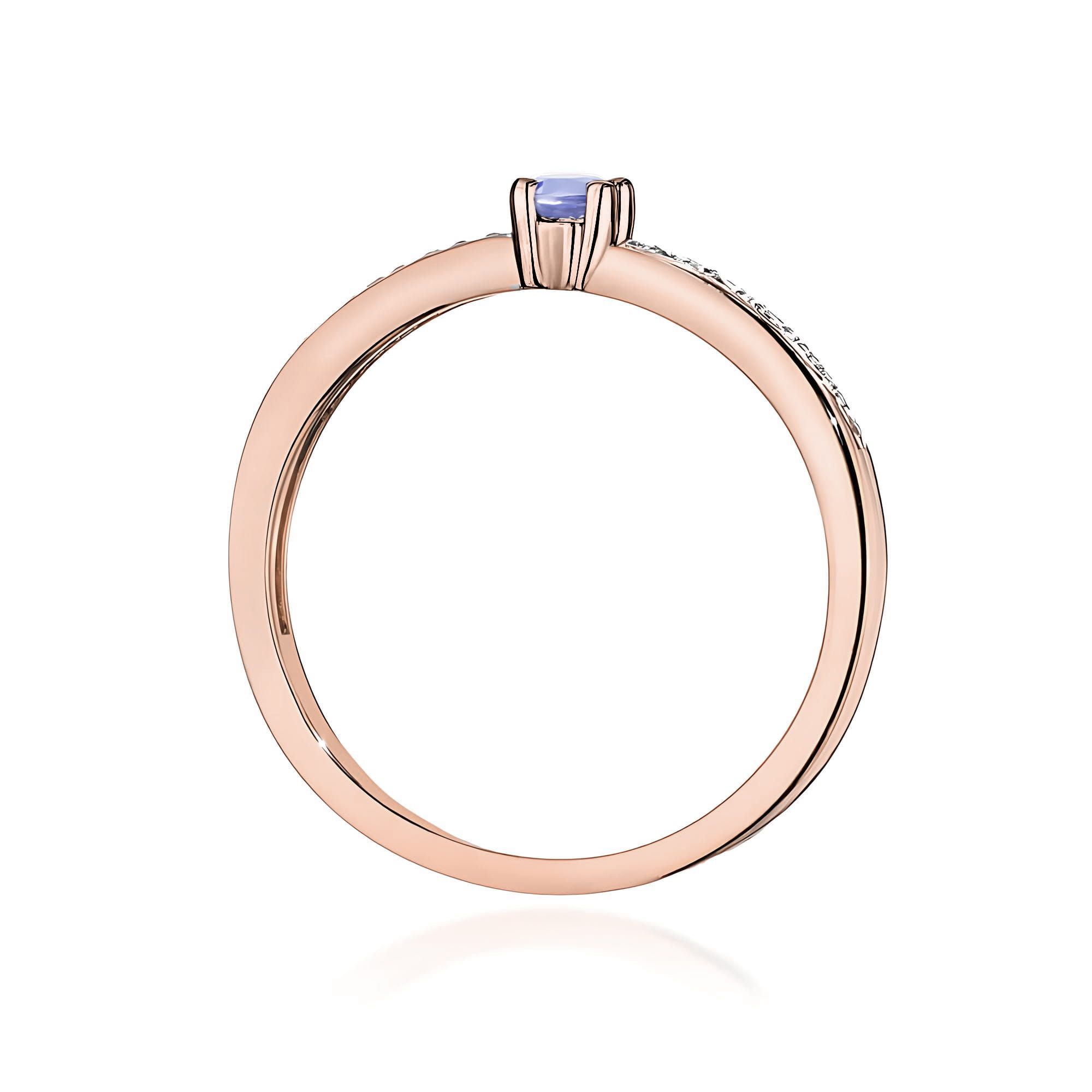 Pierścionek Tanzanit 0,15ct różowe złoto