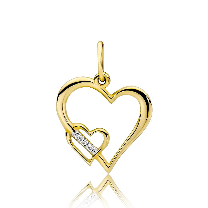 Zawieszka urocze serduszka z brylantami