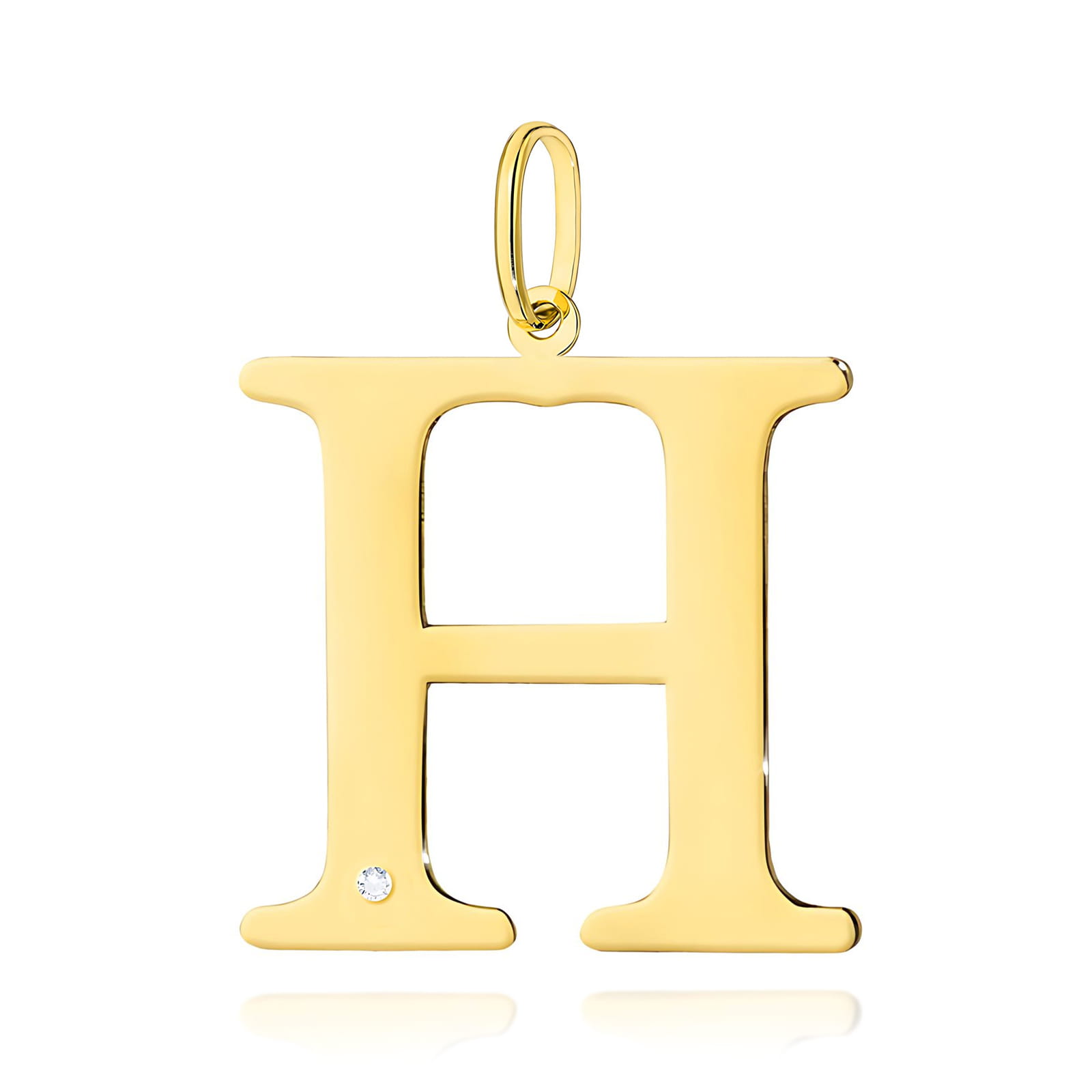 Złota zawieszka litera H