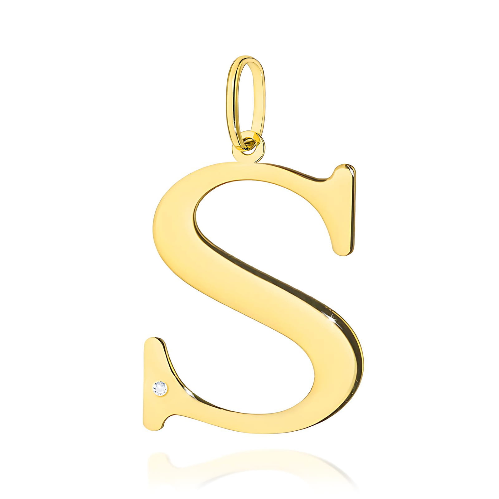 Złota zawieszka litera S