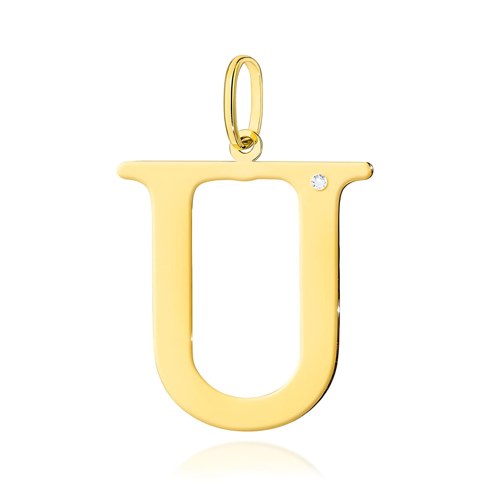 Złota zawieszka litera U