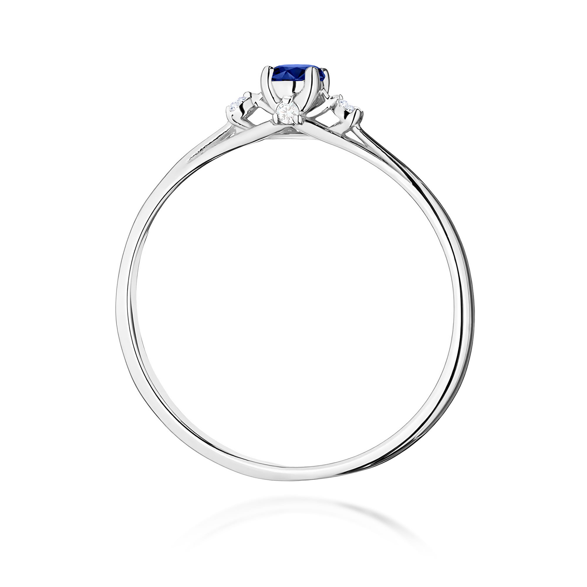 Pierścionek z Szafirem 0,15 ct oraz brylantami