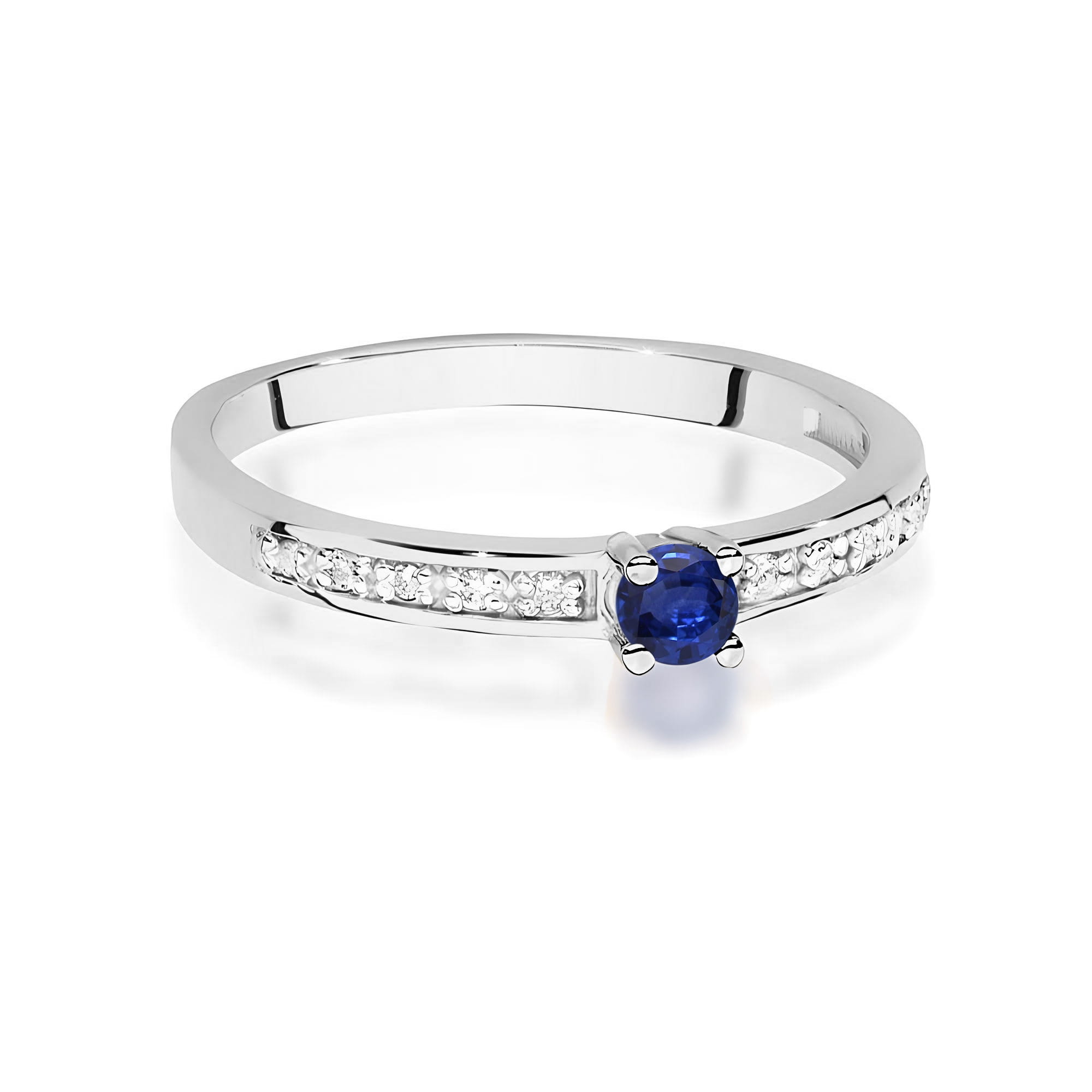 Pierścionek Szafir 0,15ct białe złoto