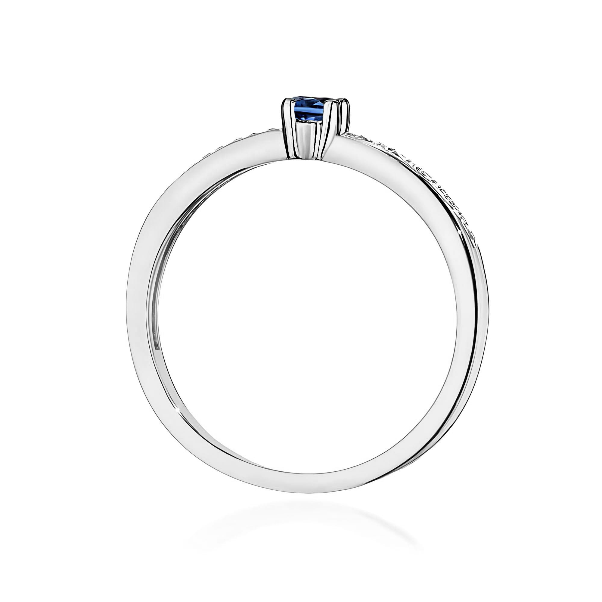 Pierścionek Szafir 0,15ct białe złoto