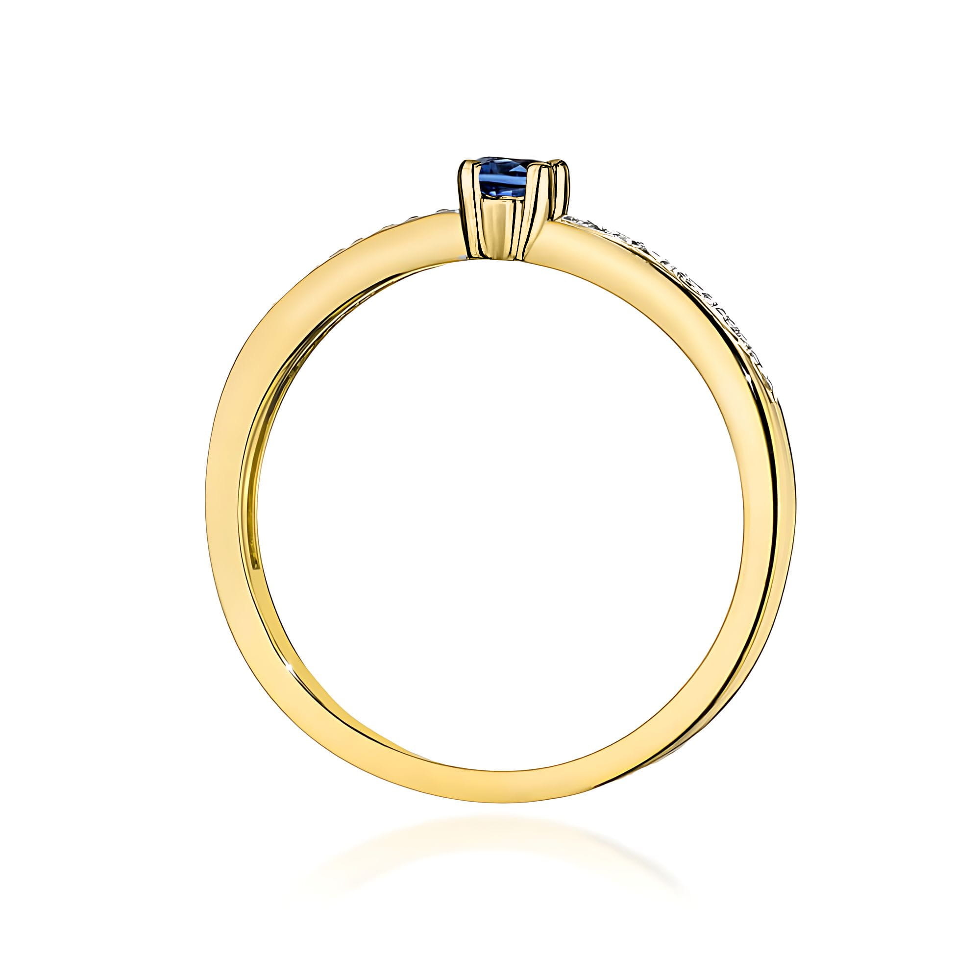 Pierścionek Szafir 0,15ct żółte złoto
