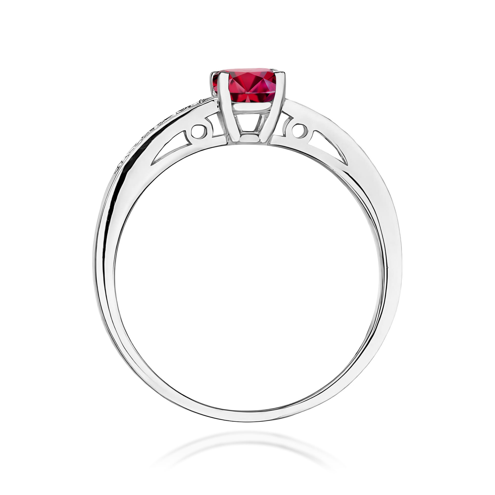 Pierścionek Rubin 0,60ct białe złoto