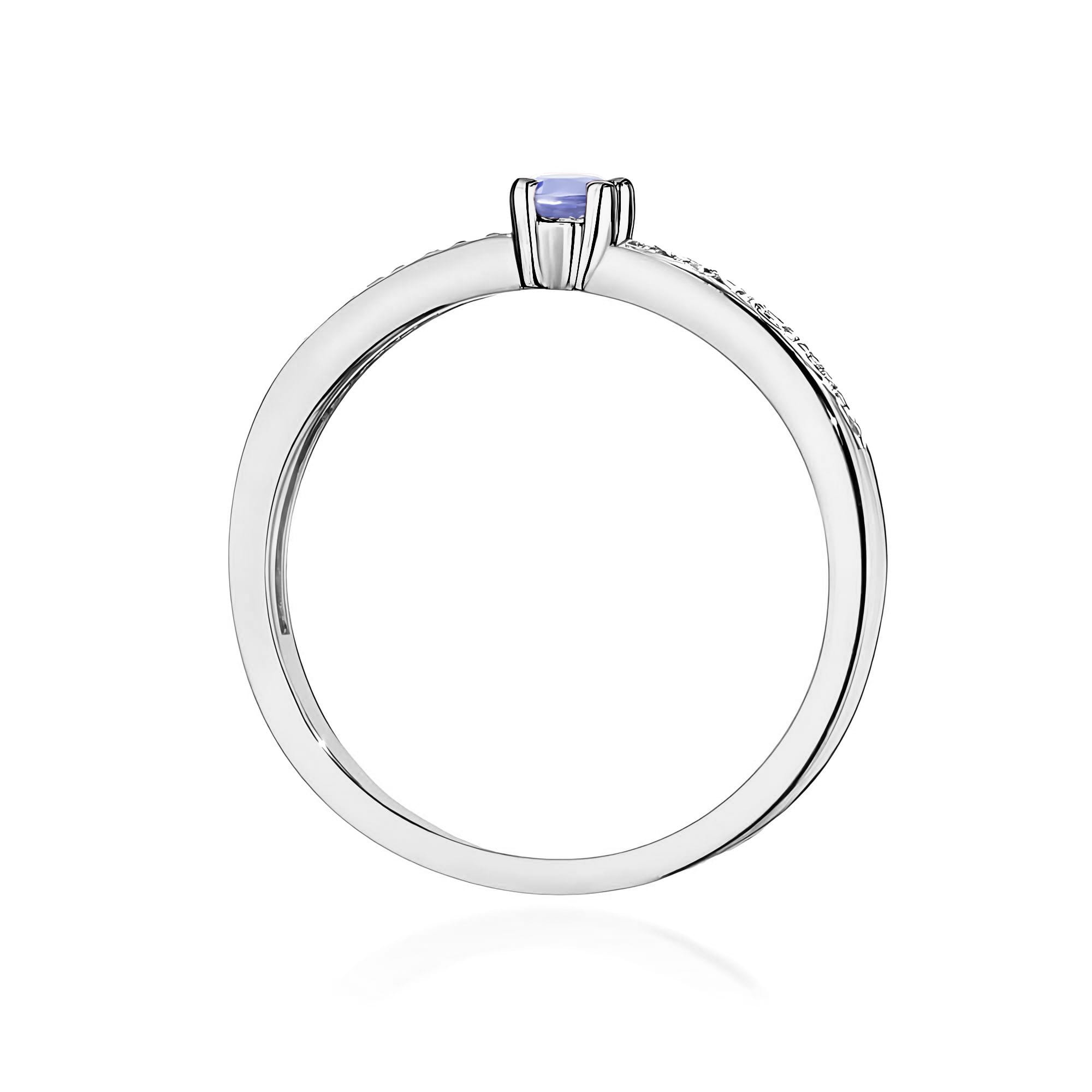 Pierścionek Tanzanit 0,15ct białe złoto
