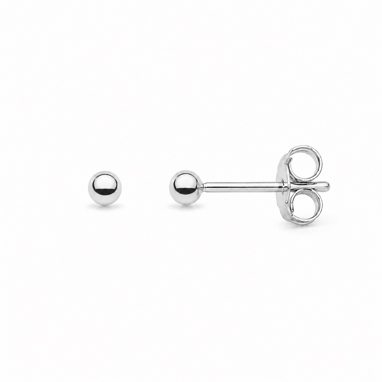 Kolczyki kulki srebrne 2 mm