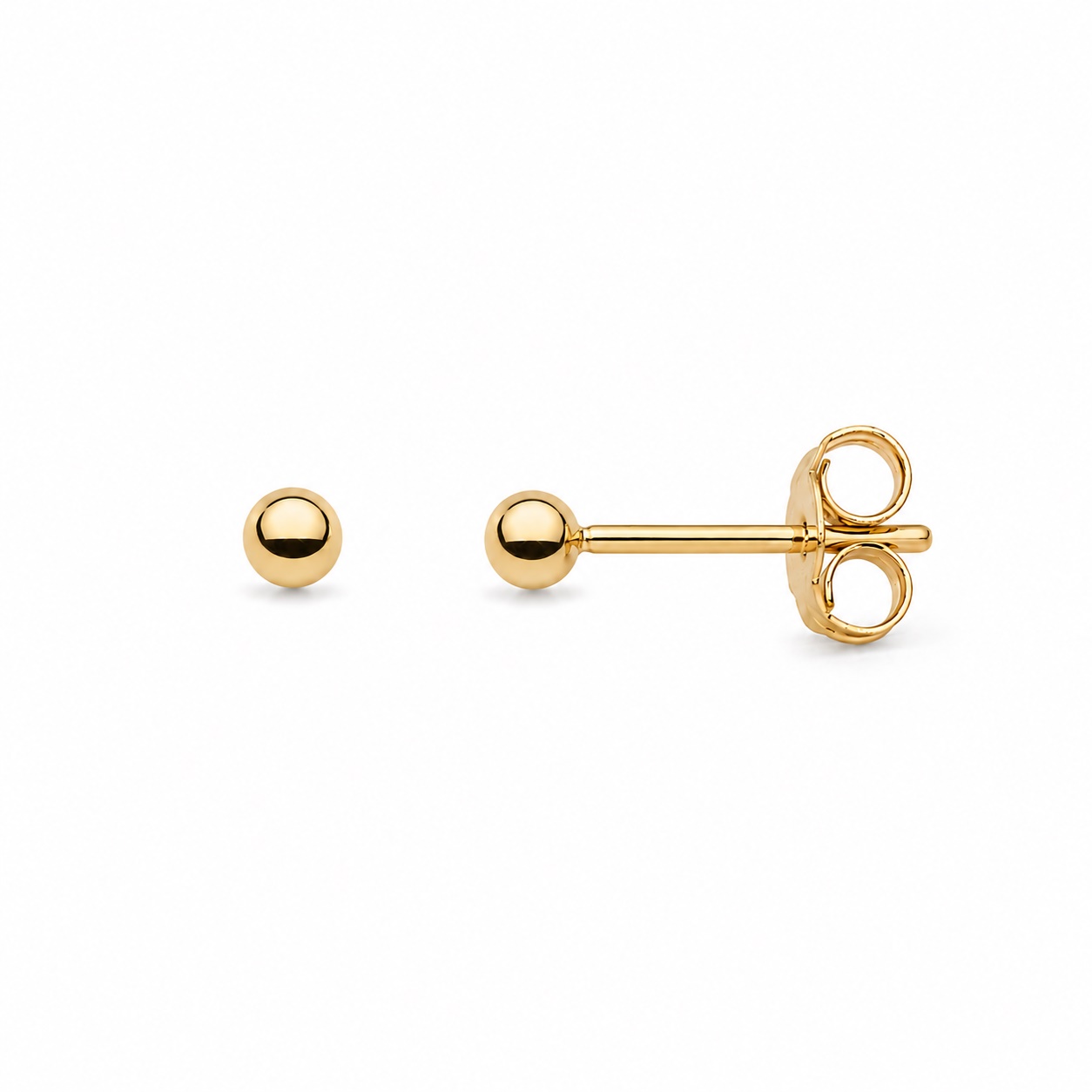 Kolczyki kulki pozłacane 2 mm