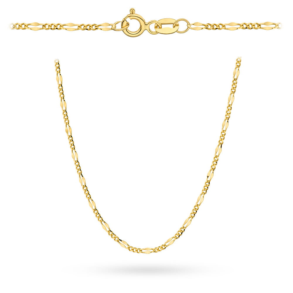 Łańcuszek złoty pr. 585 - splot figaro gucci 50 cm 2,22g