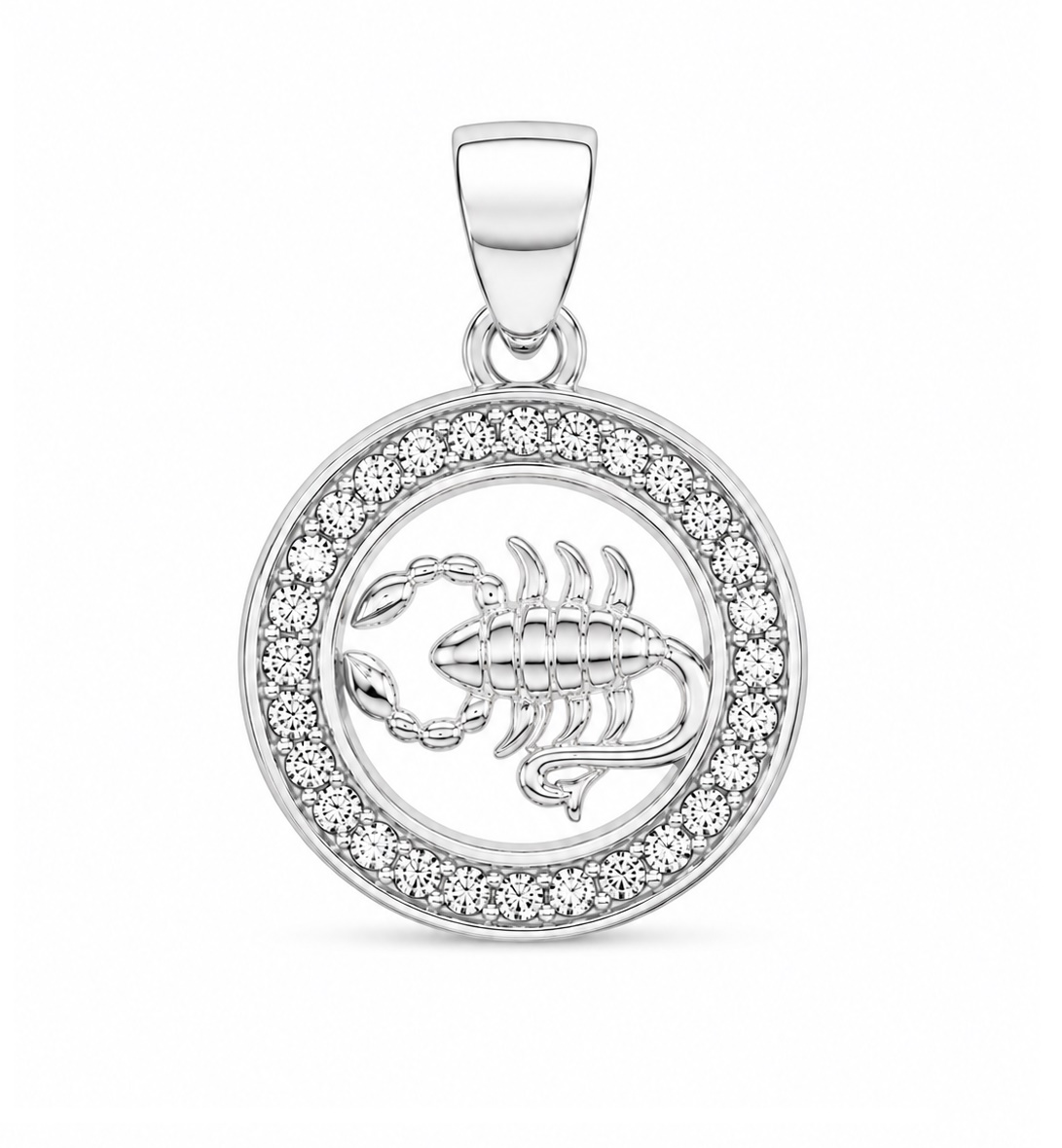 Zawieszka znak zodiaku Skorpion w kółku z cyrkoniami