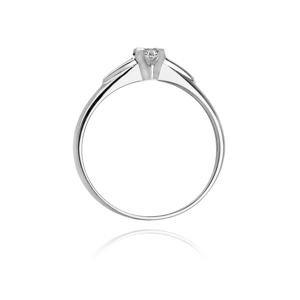 Pierścionek w finezyjnej oprawie Diament 0,04ct białe złoto