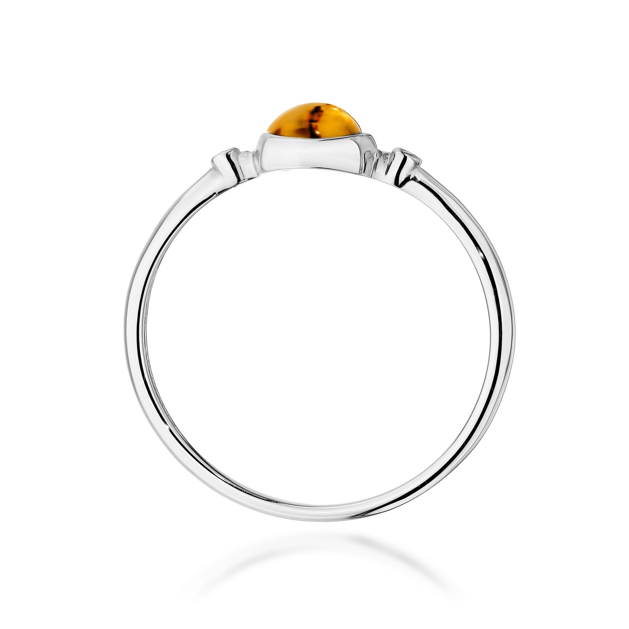 Pierścionek z żółtym Turmalinem 0,60ct białe złoto