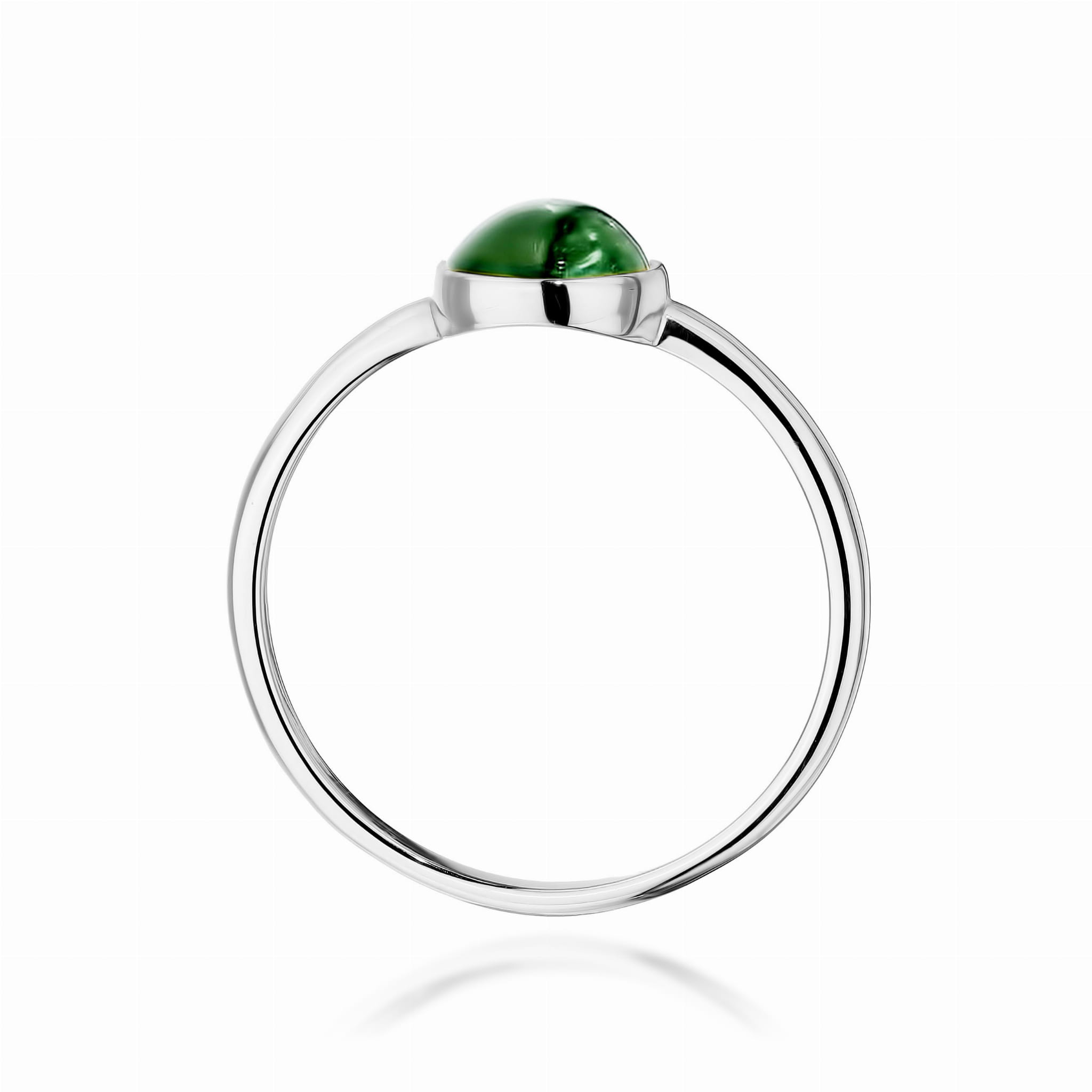 Pierścionek W0598 Zielony Turmalin 1,00ct białe złoto