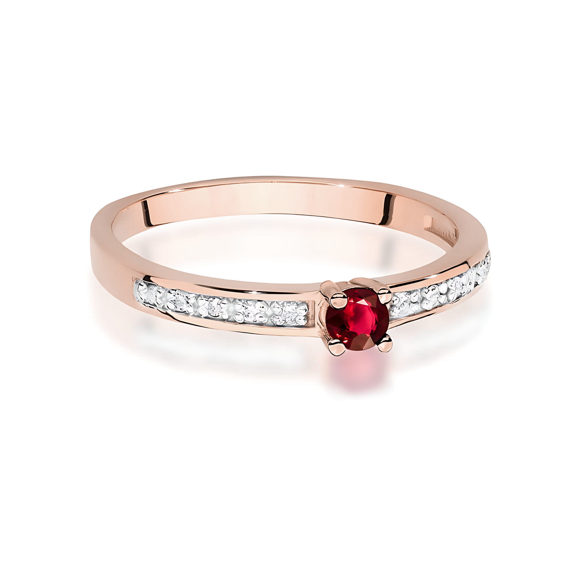 Pierścionek Rubin 0,15ct różowe złoto