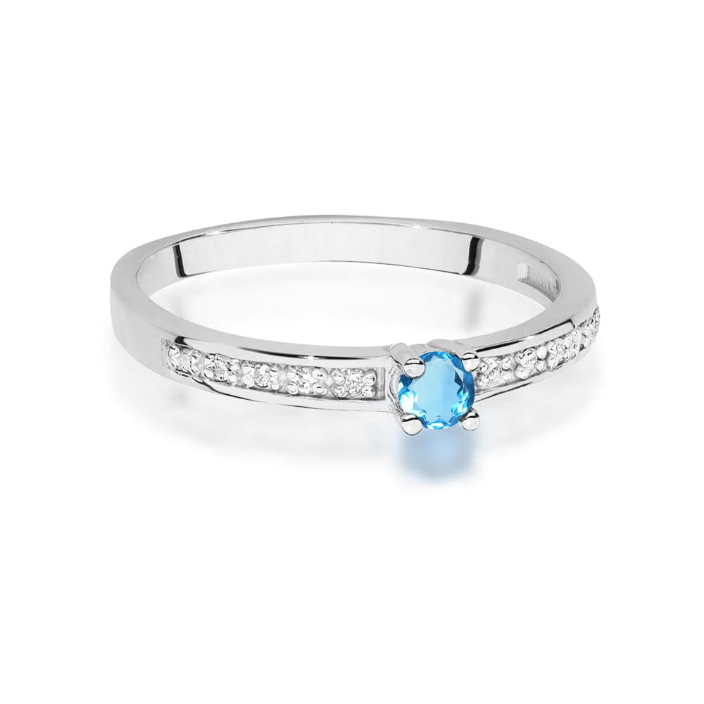 Pierścionek Topaz 0,15ct białe złoto