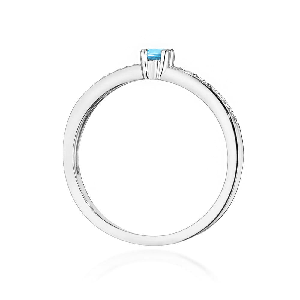 Pierścionek Topaz 0,15ct białe złoto