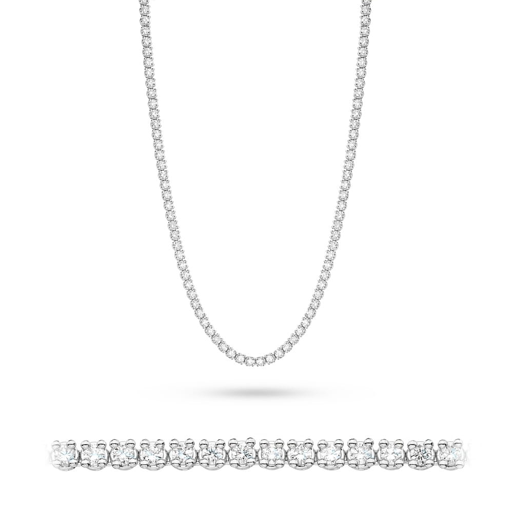 Naszyjnik z białego złota z diamentami laboratoryjnymi 6,90 ct
