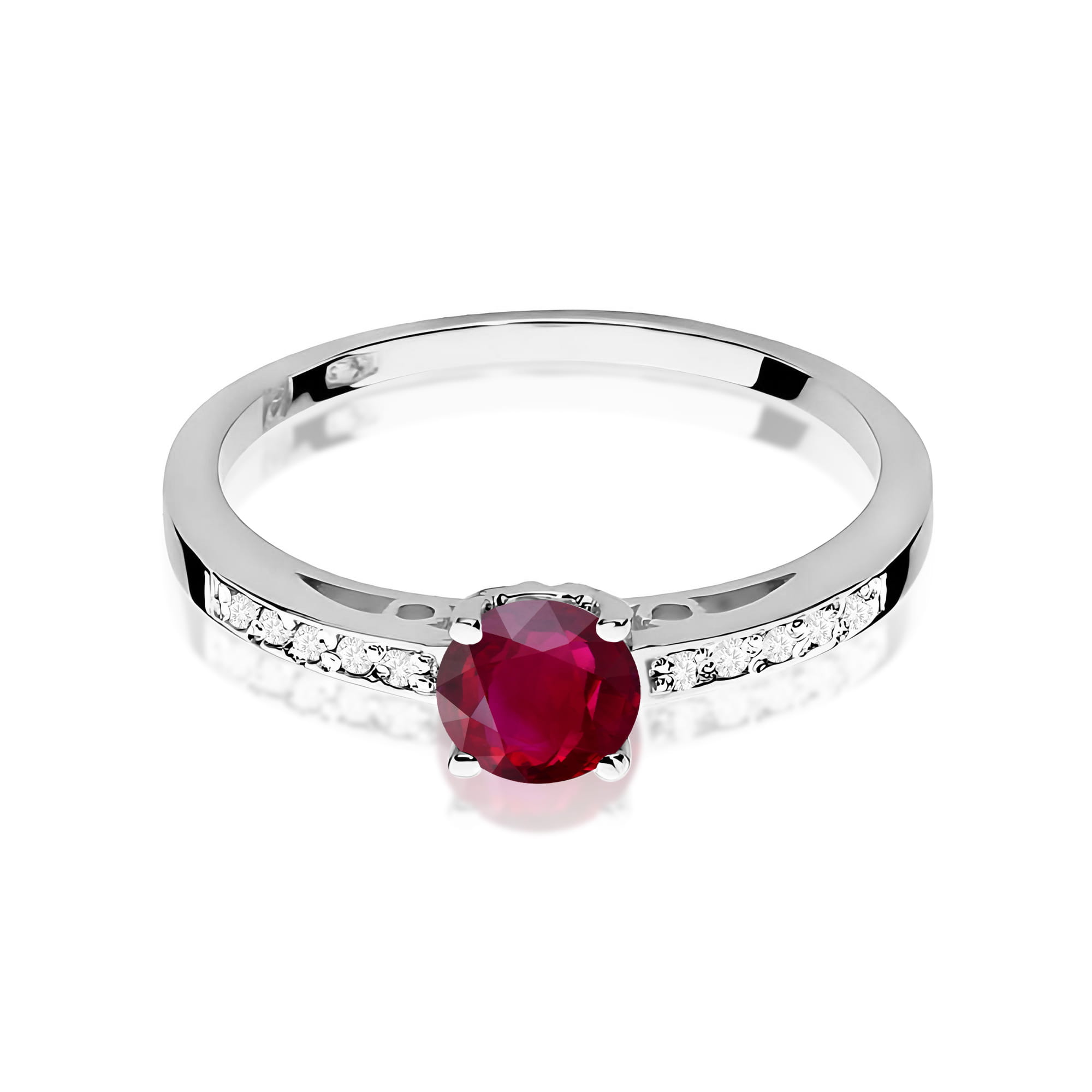 Pierścionek Rubin 0,60ct białe złoto