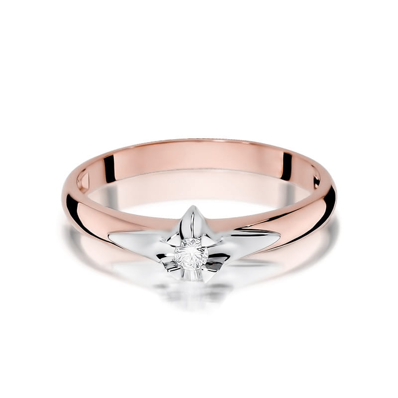 Pierścionek Diament 0,04ct różowe złoto