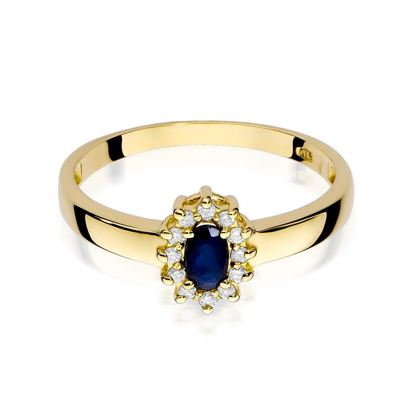 Pierścionek W026 Szafir 0,30ct żółte złoto
