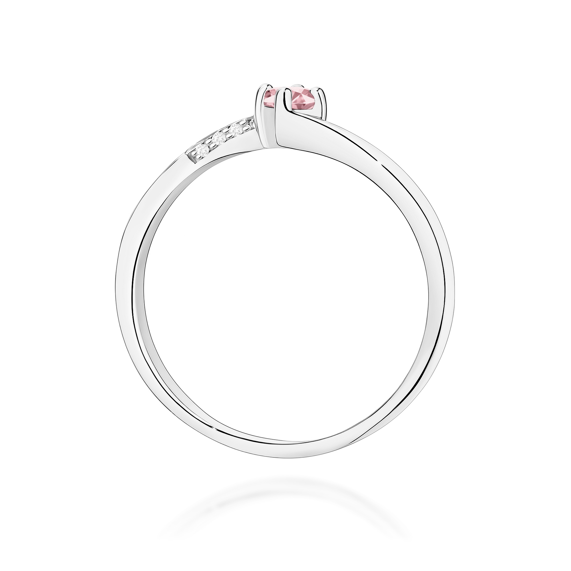 Pierścionek Diament Laboratoryjny różowy 0,15ct białe złoto