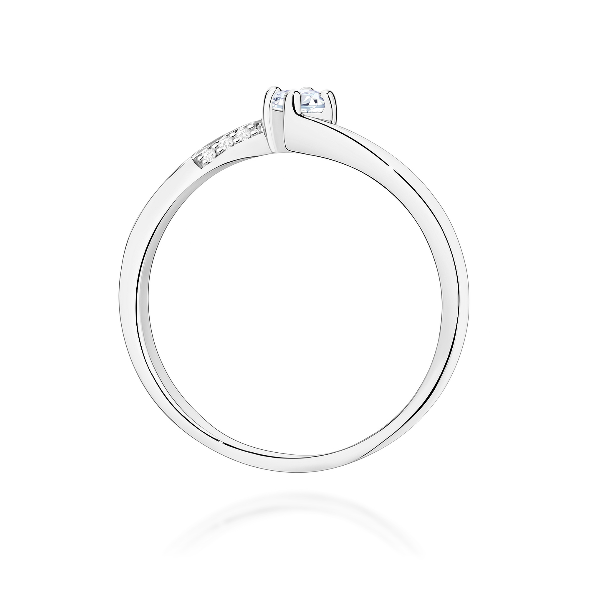 Pierścionek Diament 0,10ct białe złoto