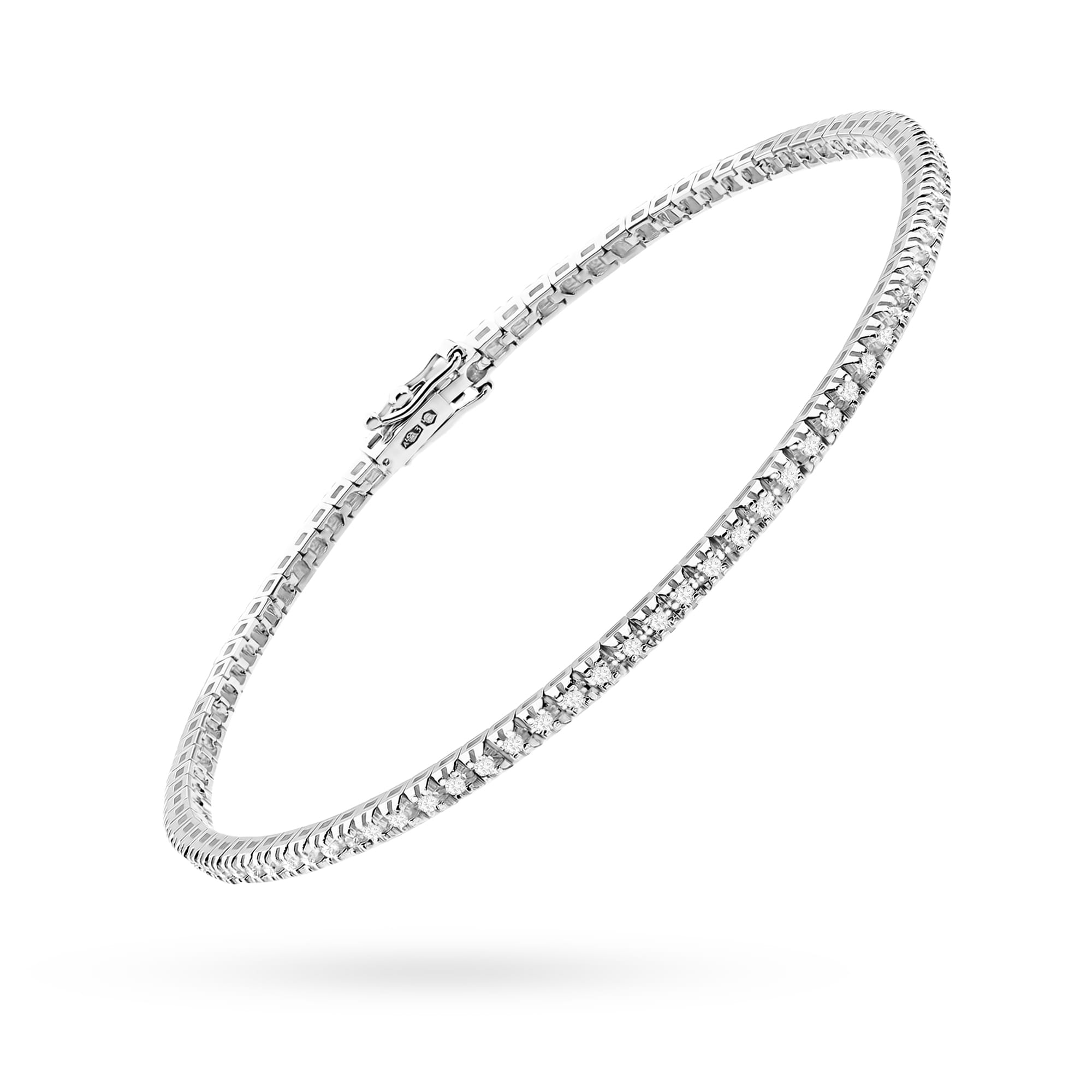 Bransoletka tenisowa z białego złota z diamentami 0,45 ct