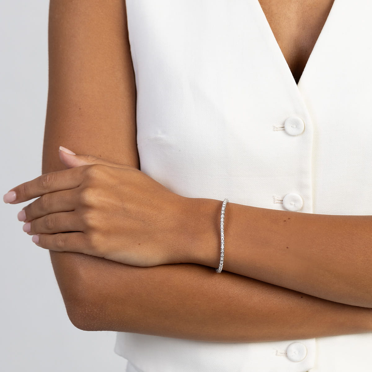 Bransoletka tenisowa z diamentami 1,77 ct białe złoto