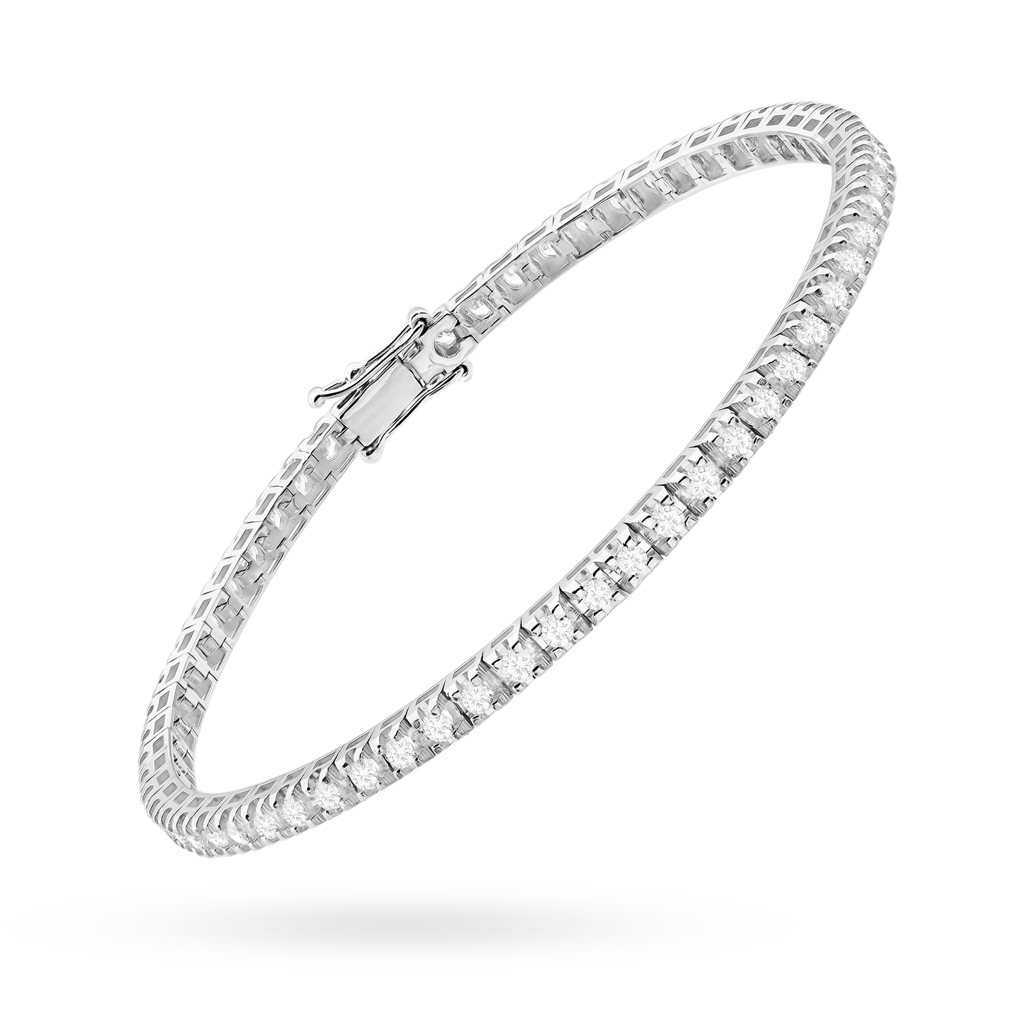 Bransoletka tenisowa z diamentami 1,98 ct białe złoto