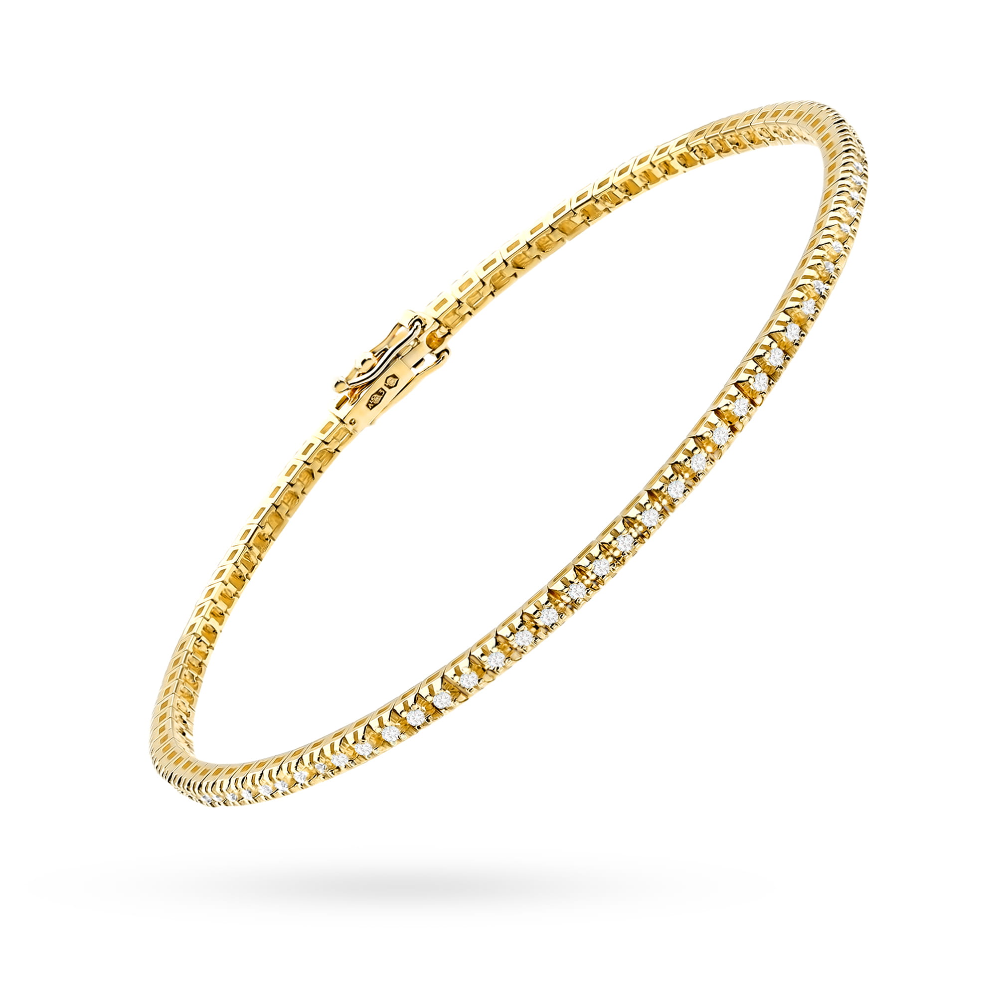 Bransoletka tenisowa z brylantami 0,505 ct żółte złoto