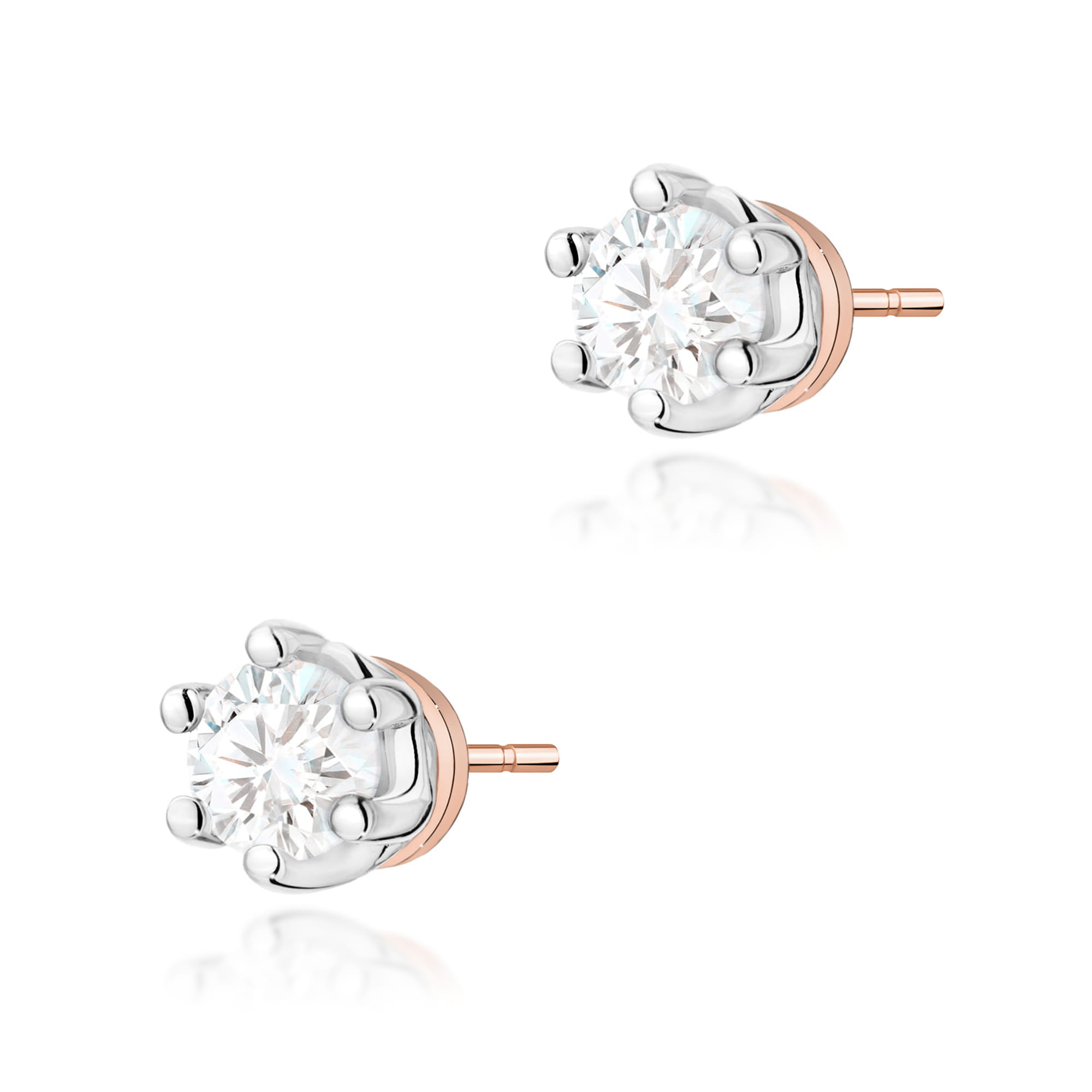 Kolczyki z brylantami 2 x 0,15ct różowe złoto