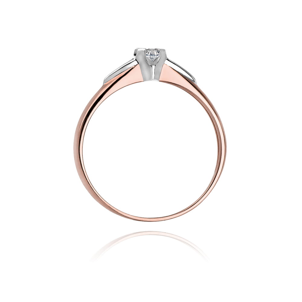 Pierścionek Diament 0,04ct różowe złoto