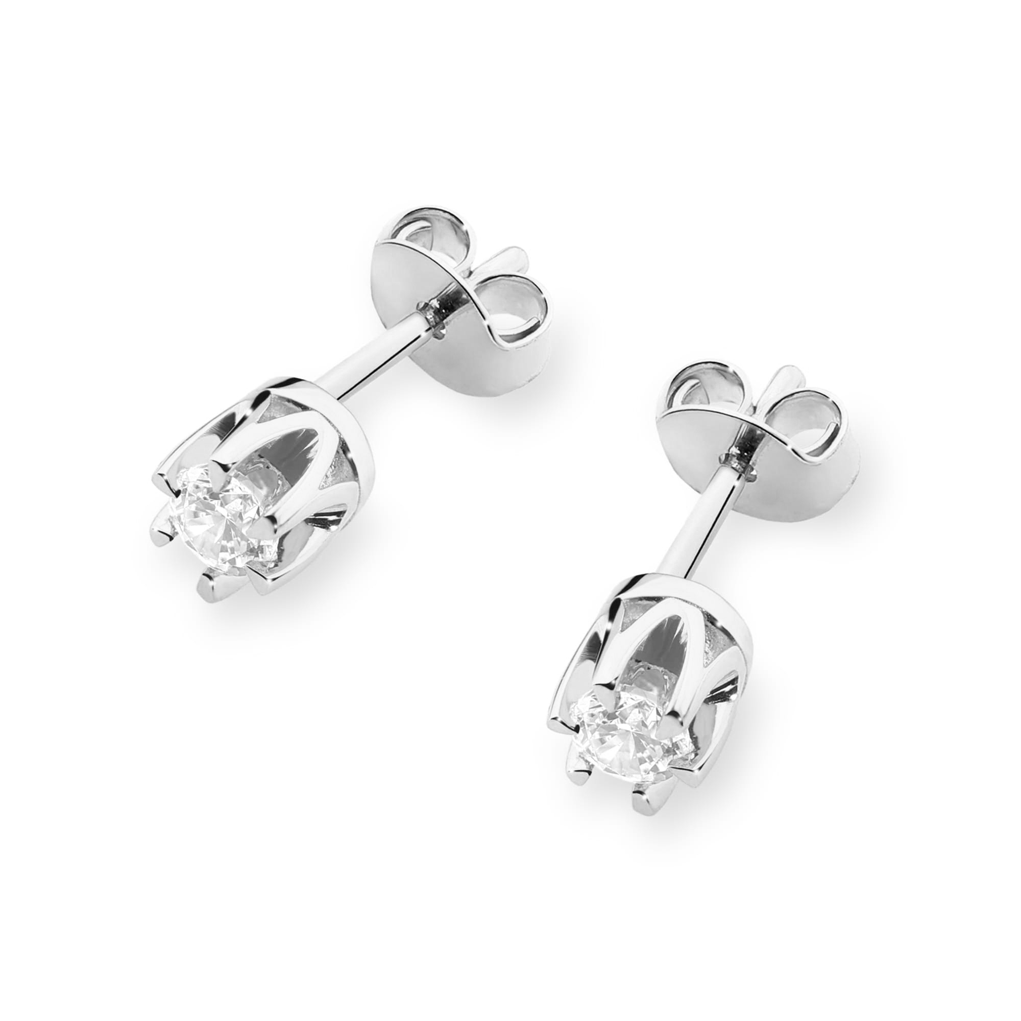 Kolczyki Diament Laboratoryjny 2 x 0,10ct białe złoto